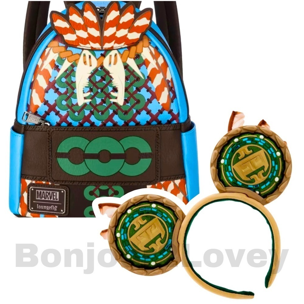 NWT LOUNGEFLY BLACK PANTHER; WAKANDA FOREVER NAMOR MINI BACKPACK & DISNEY EARS